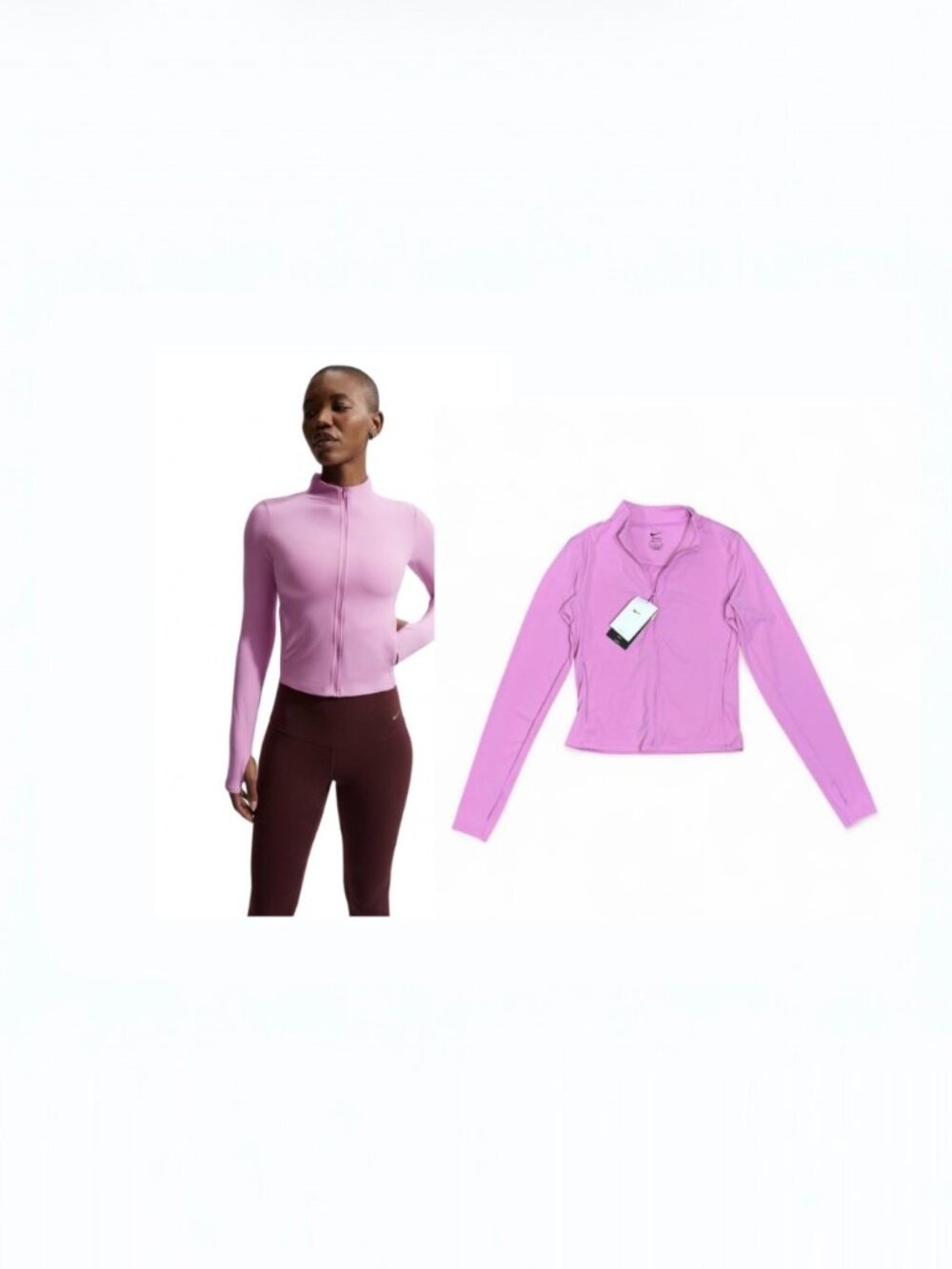 Nike Zenvy InfinaSoft Jacket Light Magenta Pink Cropped Women's Small New